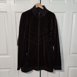 Vintage Sean John Chocolate Brown Velour‎ Tracksuit Jacket SZ XXL Y2K Streetwear